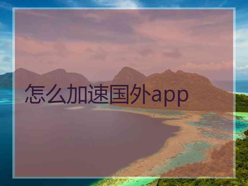 怎么加速国外app