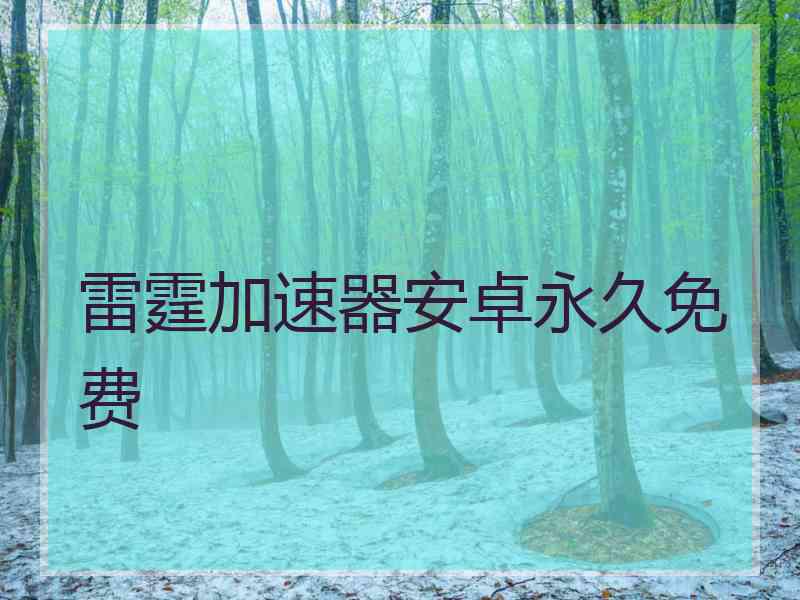 雷霆加速器安卓永久免费