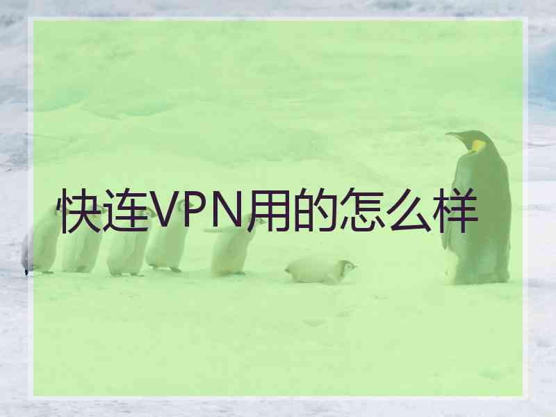 快连VPN用的怎么样