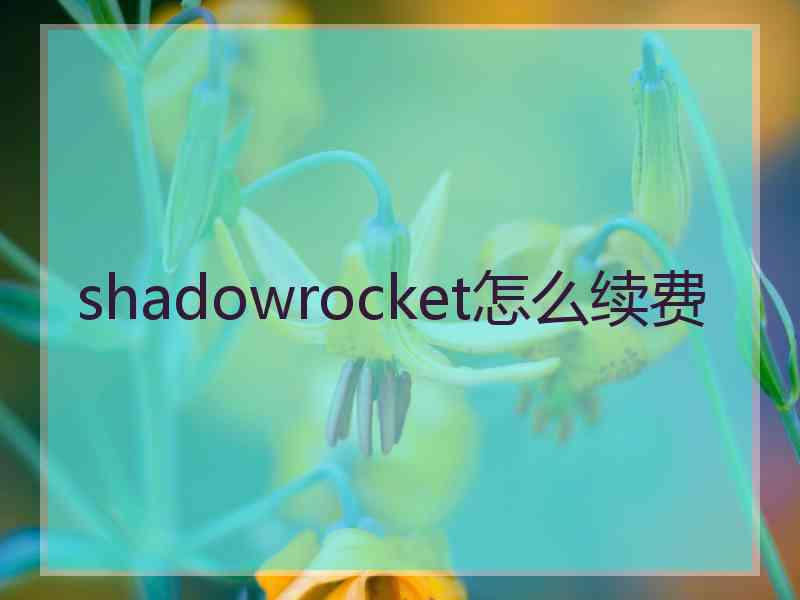 shadowrocket怎么续费