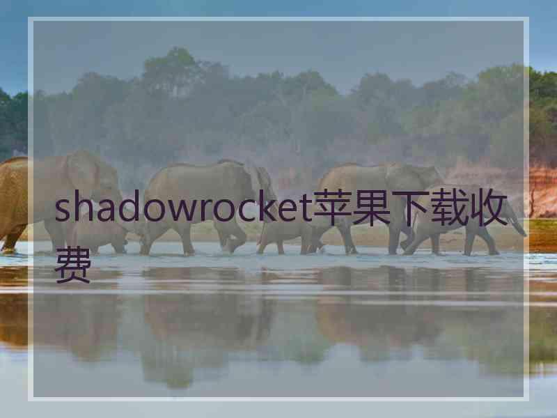 shadowrocket苹果下载收费