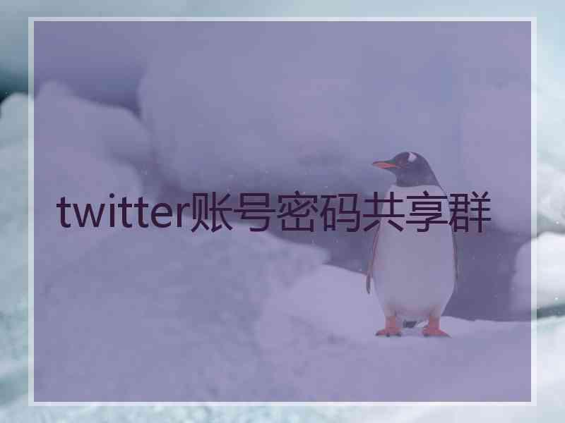 twitter账号密码共享群