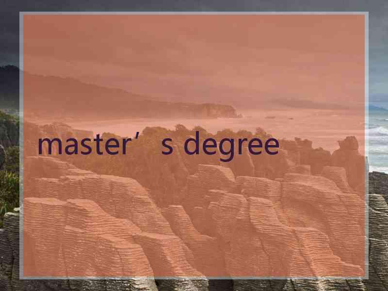 master’s degree