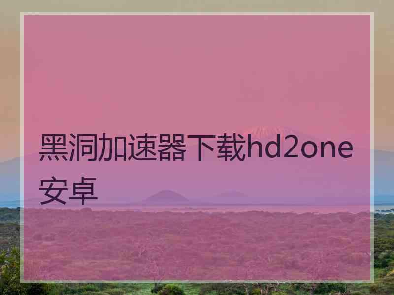 黑洞加速器下载hd2one安卓