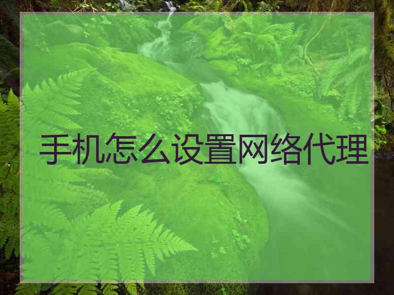 手机怎么设置网络代理