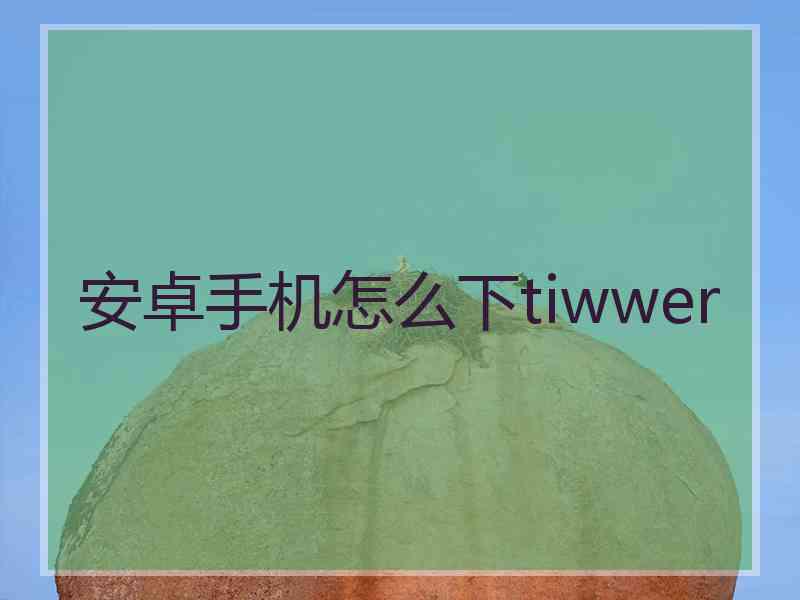 安卓手机怎么下tiwwer